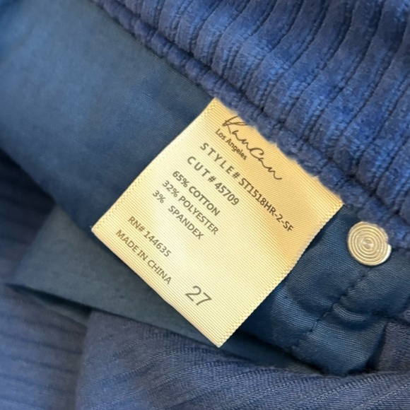 NWT KanCan Blue Loose Leg Corduroy Crop Ankle Pants - Picture 8 of 8